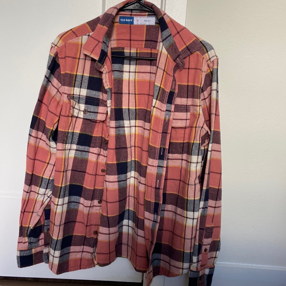 Pink and black plaid Old Navy flannel